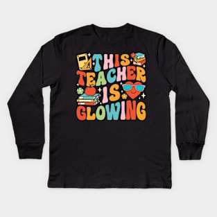 This Teacher Is Glowing Hello Summer Kids Long Sleeve T-Shirt